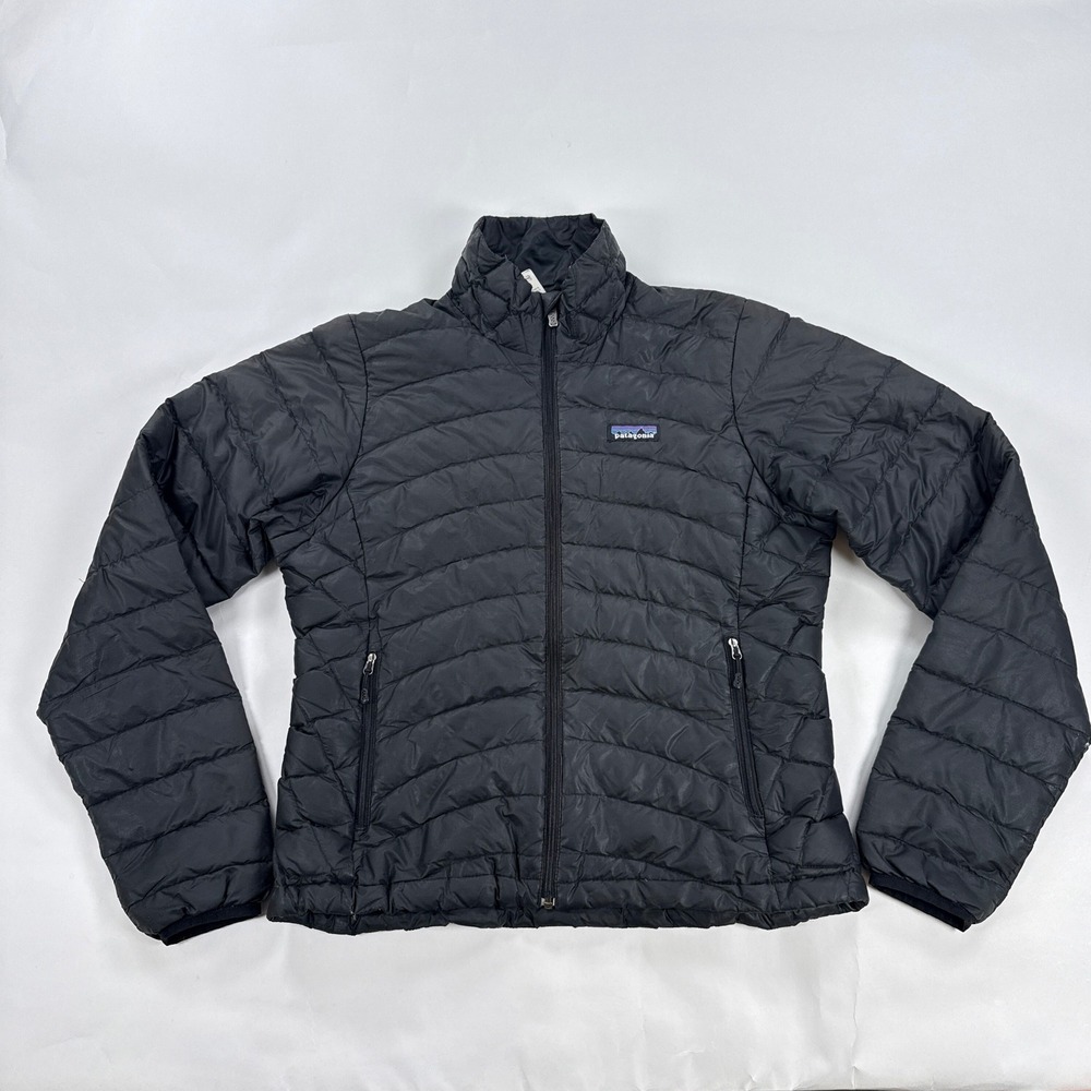 Patagonia Womens Jacket S Black Down Sweater Full-Zip Puffer Lightweight Hiking